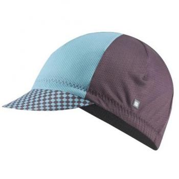 Cappellino Sportful Checkmate marrone e turchese