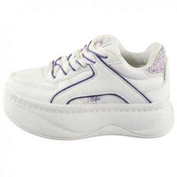 Zapatillas Buffalos Orcus Luxe Plataformas en Blanco con Toques de Púrpura