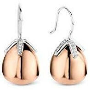 Pendientes de mujer Ti Sento modelo 7775SR, joyería de acero inoxidable con acabado en oro rosa y circonitas