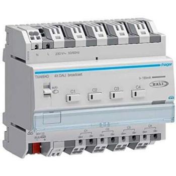 HAGER TXA664D DALI Aktor 4-fach KNX easy, Broadcast (TXA664D)