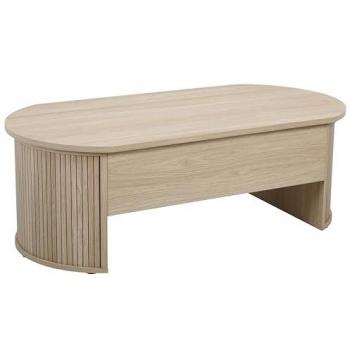 Plateau Relevable Ovale avec Effet Bois Clair, Modèle Oviala