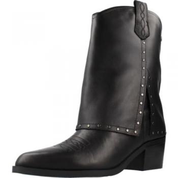 CARMELA | Botines de Piel con Tacón Carmela para Mujer – Botines de Tacón en Color Negro – Botín sin Cierre – Tacón Medio y Cómodo – De Piel – Tendencia – Cómodos y Versátiles – Modelo 161961