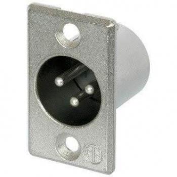 Neutrik NC3MP XLR-Steckverbinder, Flansch, 3-polig, gerade, Silber 1 St