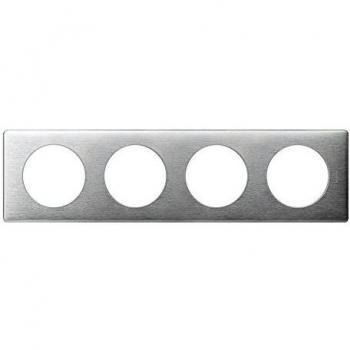 Plaque Céliane 4 postes Aluminium Legrand