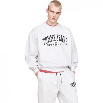 Sudadera Tommy Jeans Gris Azul Marino Estilo Varsity L