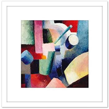 August Macke “Colored Composition of Forms” (1914) – 8×8 Square Wooden Frame Wall Art with Mount