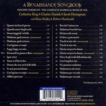 Verdelot a renaissance songbook the complete madrigal book of 1536 c king c daniels heringman