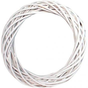 White Wicker Garland Round Christmas Home Door Vine Decor