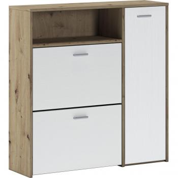 Consolle Scultore 92x27h94 Rovere e Bianco