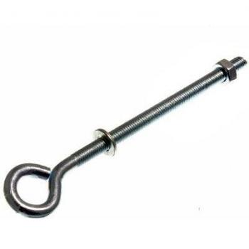 Eye Bolt with Nuts and Washers M6 x 100mm BZP Weatherproof