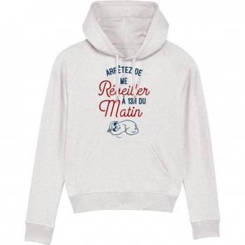 Sudadera con capucha NO MÁS DESPERTARES A LA 1PM XS blanco sucio