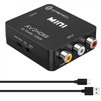 Extremella 1080P Composite‑zu‑HDMI Adapter – PAL/NTSC, kompatibel mit VCR, Kamera, STB