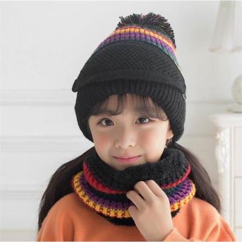 Haut de gamme ensemble chapeau & écharpe tricotée pour petites filles