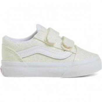 Vans Unisex Juvenil Blanco Plano y Velcro