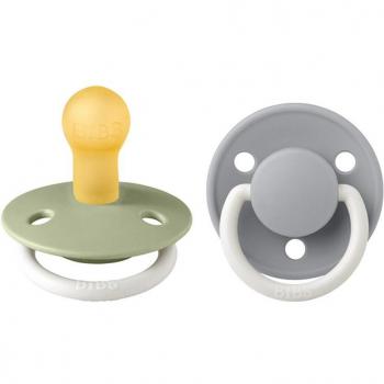 BIBS Ciuccio notturno De Lux Sage/Cloud 0-6 mesi, 2 pz