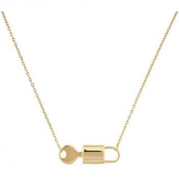 Blooming Guardian 14K Gold‑Plated Lock Necklace
