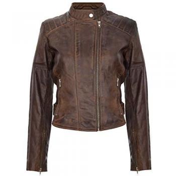 Women’s Infinity Celaya Brown Biker Jacket – UK 18
