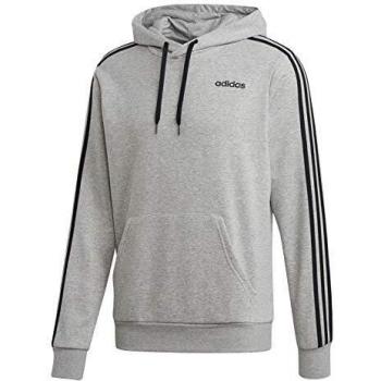Adidas Herren Kapuzenpullover Essentials 3-Streifen, M Grau Heather/Schwarz, 2XL