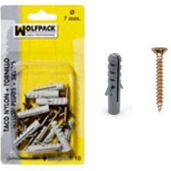 WOLFPACK Cheville en nylon + vis autotaraudeuse 6 mm (15 unités)