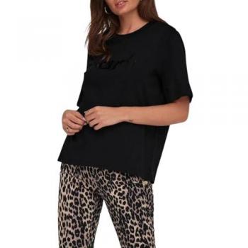 ONLCELIA BOXY S/S WORD TOP BOX JRS Black Art