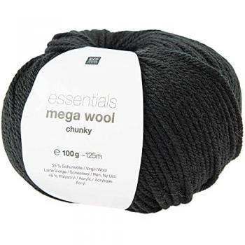 Mega Wool Chunky Schwarz, 100 g