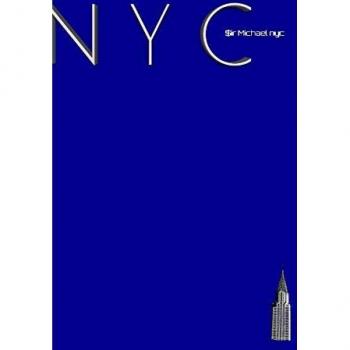 NYC Chrysler building bright blue classic grid page notepad $ir Michael Limited edition