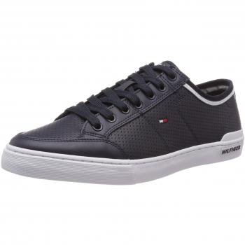 Tommy Hilfiger Herren Sneaker Core Corporate, Leder, Blau (Midnight 403), 44 EU