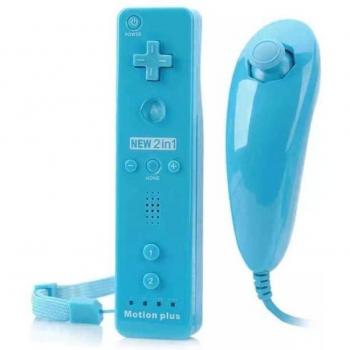 Wiimote Plus Blu + Telecontrol + Motion Plus + Nunchuck per Nintendo Wii/U
