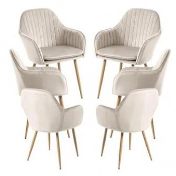 Colección de 6 sillas elegantes beige