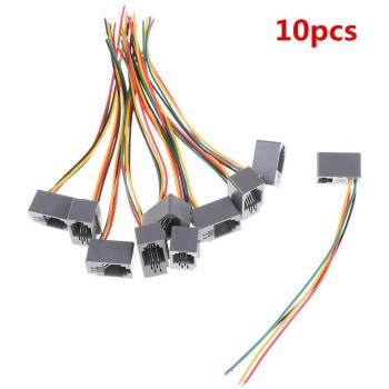 10 Teile 616E 4P4C RJ11 Telefonstecker Adapter weiblich 8cm