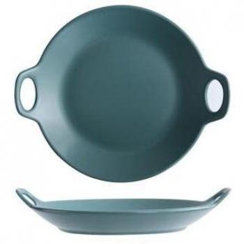 Handle-Feature Ceramic Dinner Plate, Matte Finish