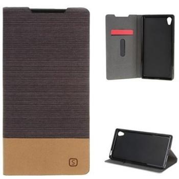 Capa Slim Piel y Stand para Sony Xperia Z5 Premium Marrón