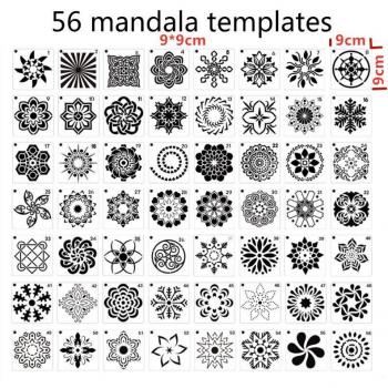 Plantillas de Arte Mandala, 15x15cm, 16 Piezas