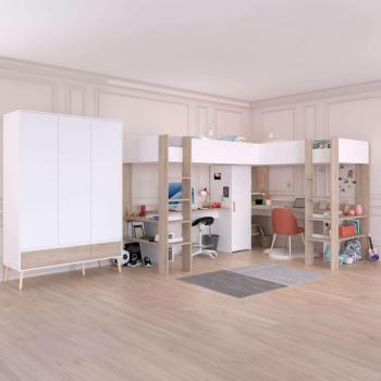 Conjunto de Mobiliario Infantil – Cama, Escritorio y Armario