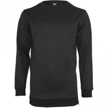Urban Classics Men's Neopren Crew Jumper with Side Zipper, Black