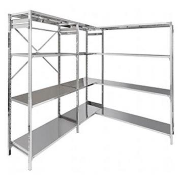 Scaffalatura inox modulare con piani ad incastro 160x30x200h