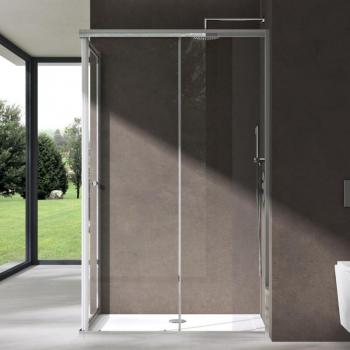 SOGOOD doporro® Eckdusche 100x140 cm – Klarglas Schiebetür, 190 cm ESG
