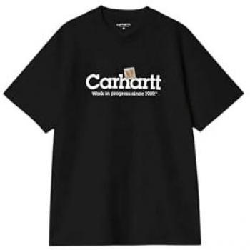 Carhartt T-shirt cotone nera con logo S
