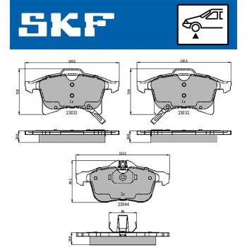 SKF Kit pastiglie freno, Freno a disco VKBP 80043 A