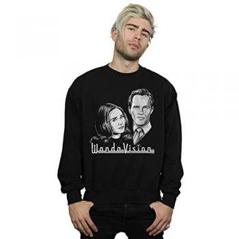 Marvel Men's WandaVision Mono Stars Black Sweatshirt