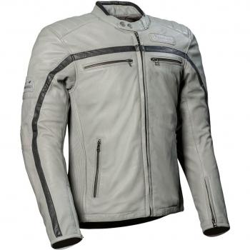 Pelle Giacca Difi Houston Moto Nero Grigio 48