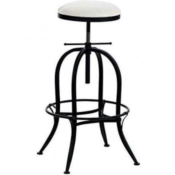 Tabouret de Bar Simili Cuir Noir Réglable