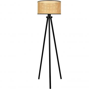 Lampada Roller treppiede in rattan beige/nero