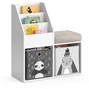 Vicco Kinderregal Luigi, Weiß, 72 x 79 cm, mit 2 faltbaren Boxen