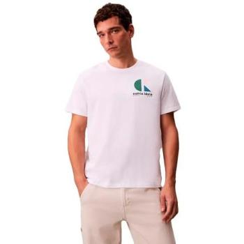 T-shirt blanc Calvin Klein, design graphique, taille L – Ref
