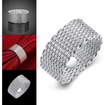 Twisted Silver Circle Ring for Couples