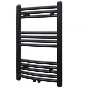 Black Curved Towel Radiator 500x764 mm