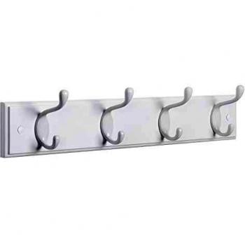 Wall-Mounted Coat Rack with 4 Metal Hooks