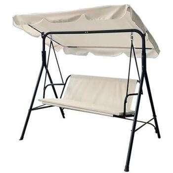 Outdoor 3-Seater Swing Chair with Sunshade