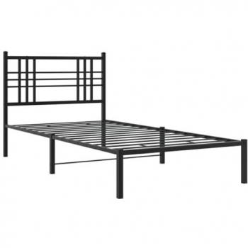 Structure de Lit VidaXL Noir – Lattes Incluses, 100×200 cm